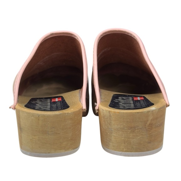 Vintage Sanita Orthopaedic Tan Suede Wood Heel Slip On Clog Shoe Size 39 - Picture 5 of 15